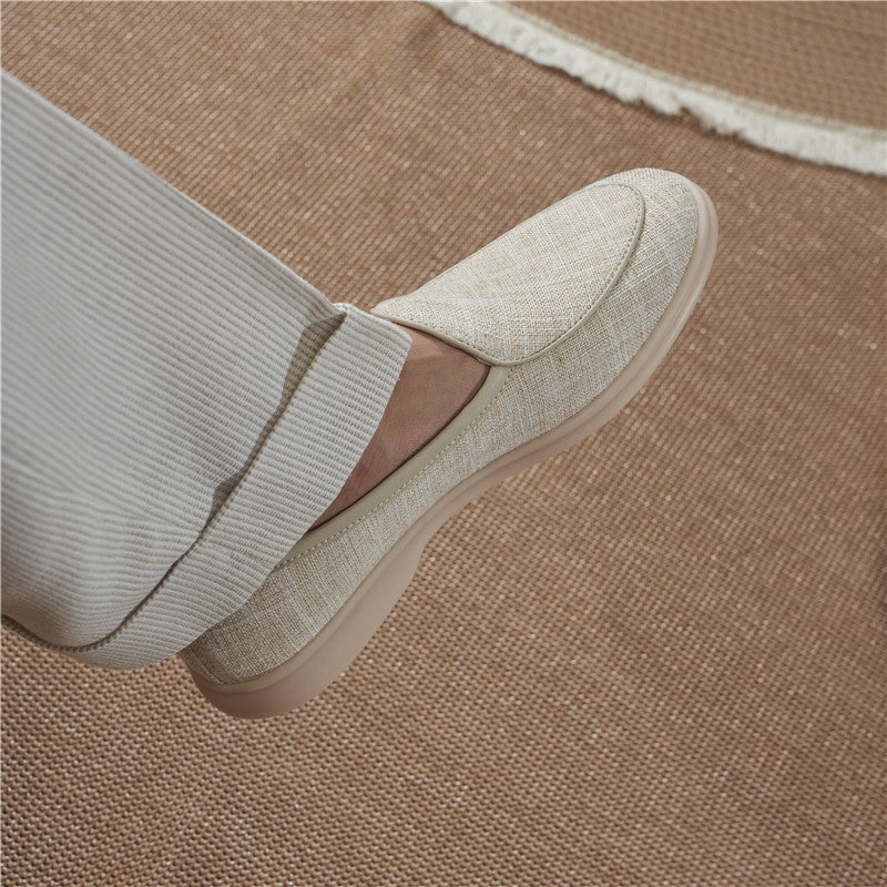 The Canvas & Cowhide Slip-On Loafers