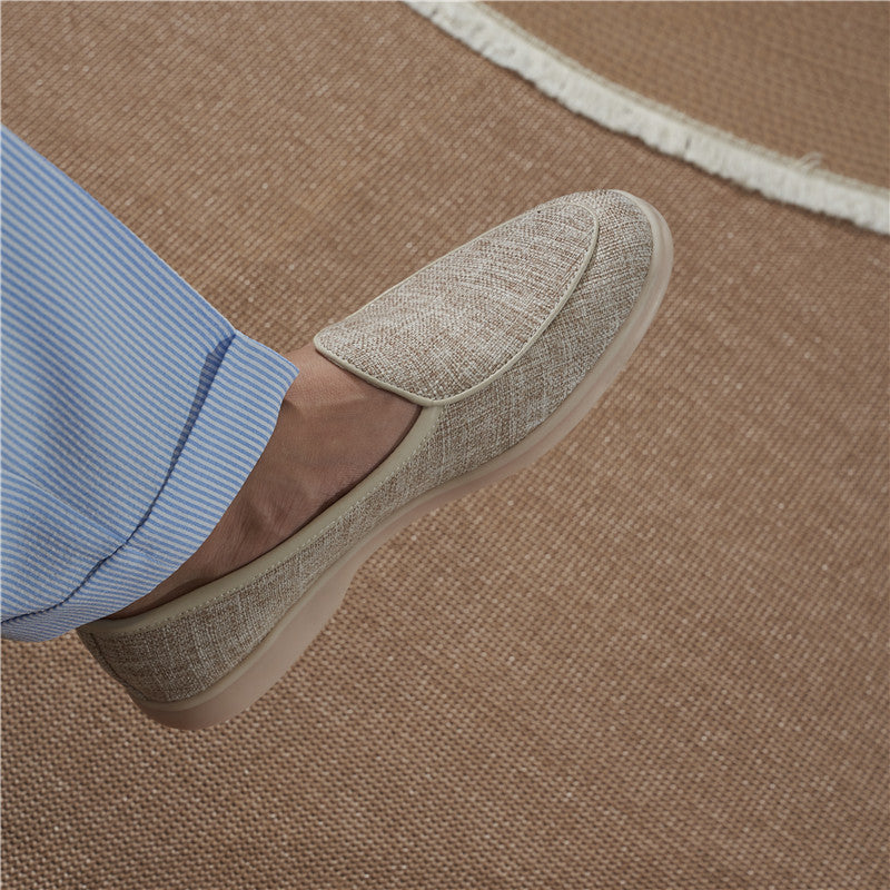 The Canvas & Cowhide Slip-On Loafers