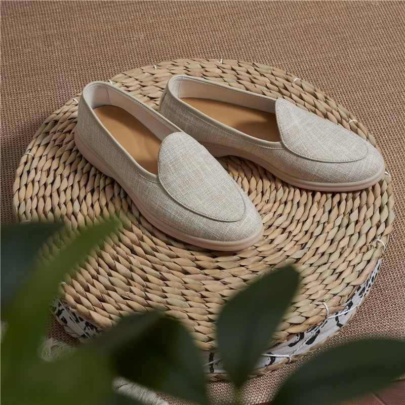 The Canvas & Cowhide Slip-On Loafers