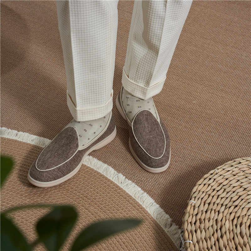 The Canvas & Cowhide Slip-On Loafers