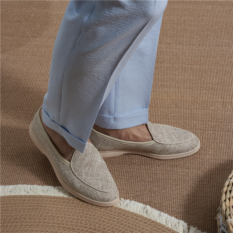 The Canvas & Cowhide Slip-On Loafers