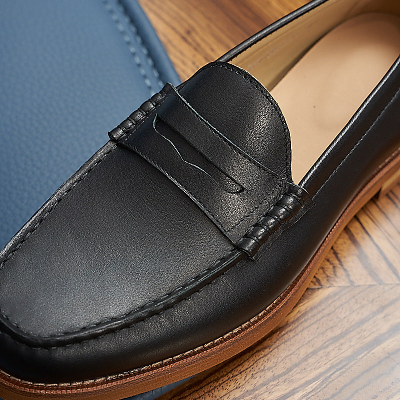Suede Penny Loafers with Contrast Sole