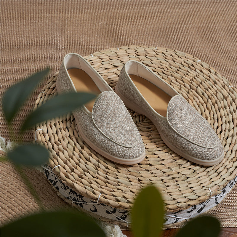 The Canvas & Cowhide Slip-On Loafers