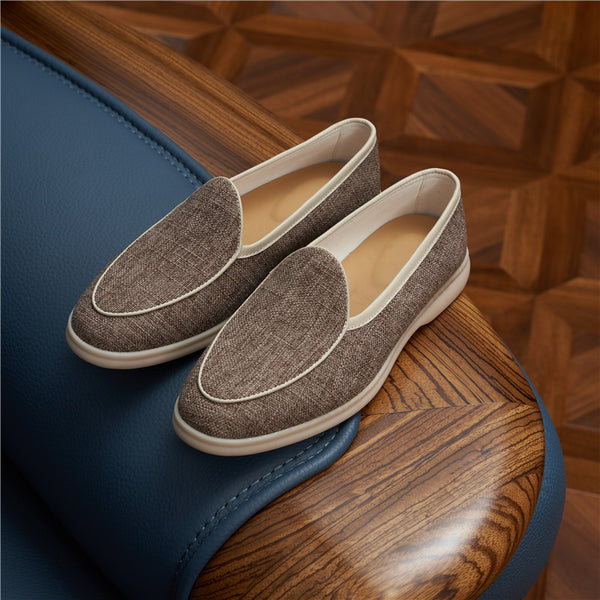 The Canvas & Cowhide Slip-On Loafers