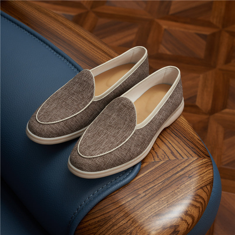 The Canvas & Cowhide Slip-On Loafers