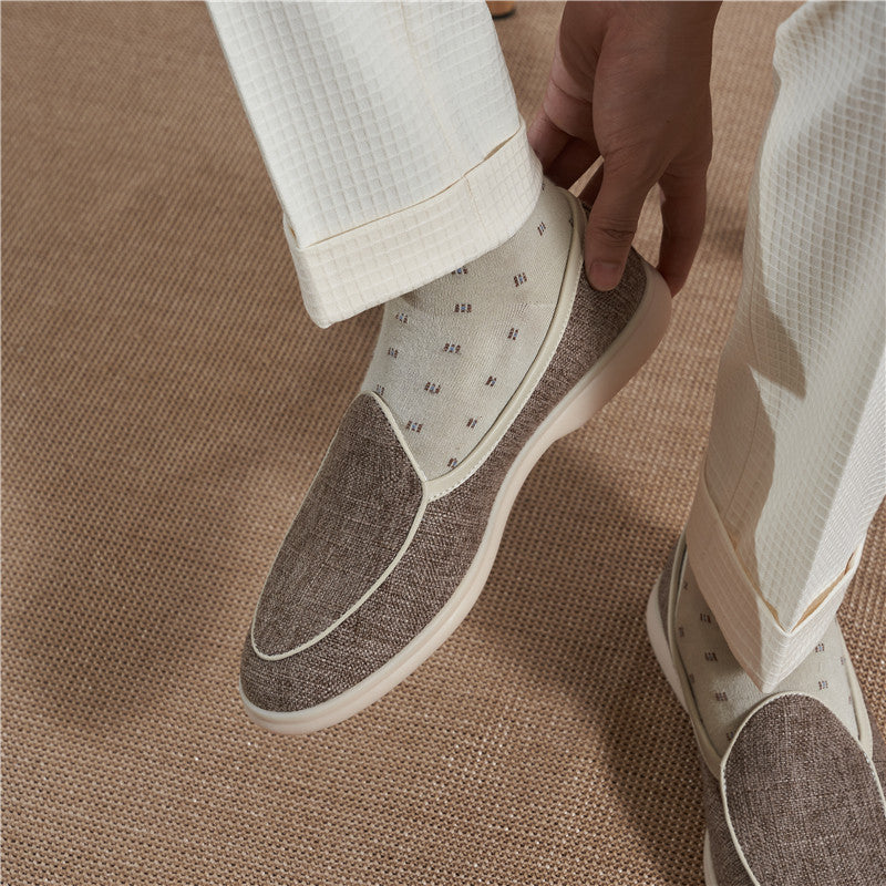 The Canvas & Cowhide Slip-On Loafers
