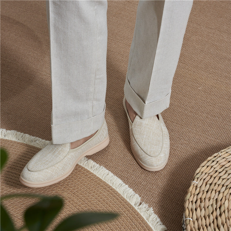 The Canvas & Cowhide Slip-On Loafers
